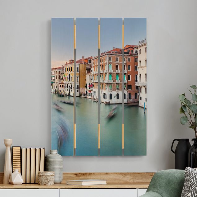 Holzbilder Syklines Canale Grande Blick von der Rialtobrücke Venedig
