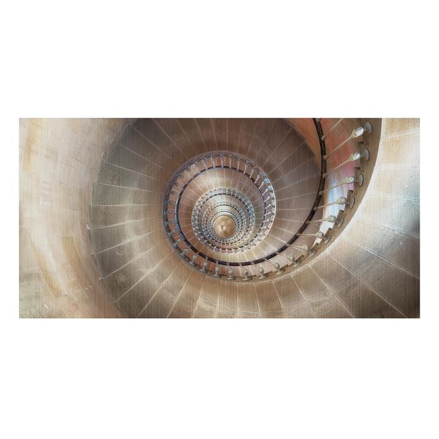 Alu-Dibond - Spiralförmiger Treppenaufgang in Chicago - Hochformat