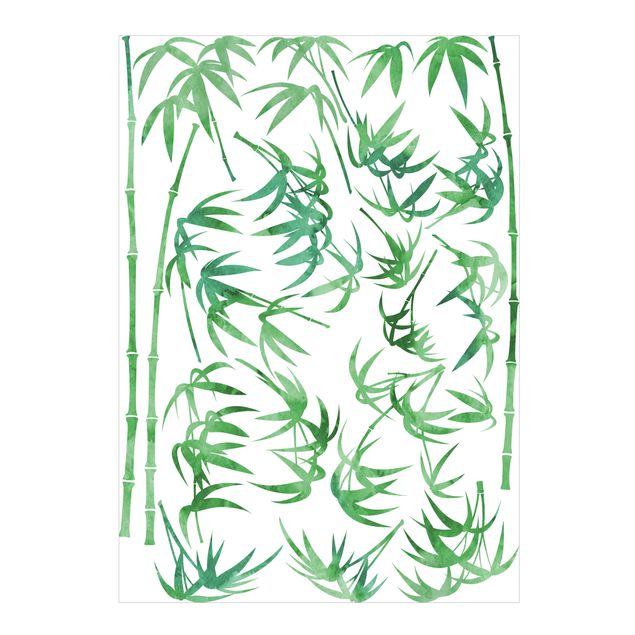 Wandtattoo - Aquarell Bambus Baum Grün