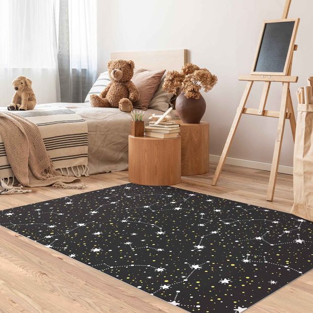 Teppich Kinderzimmer Gezeichneter Sternenhimmel mit Großem Wagen