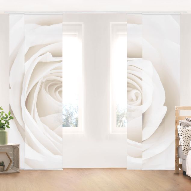 Schiebegardine blickdicht Digitaldruck Seerose rose  60cm x 245cm