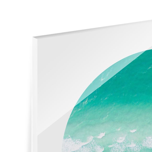 Spritzschutz Glas - Das Meer im Kreis - Quadrat 1:1