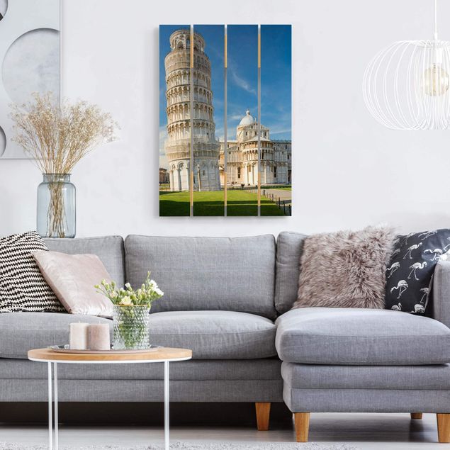 Holzbilder Der schiefe Turm von Pisa