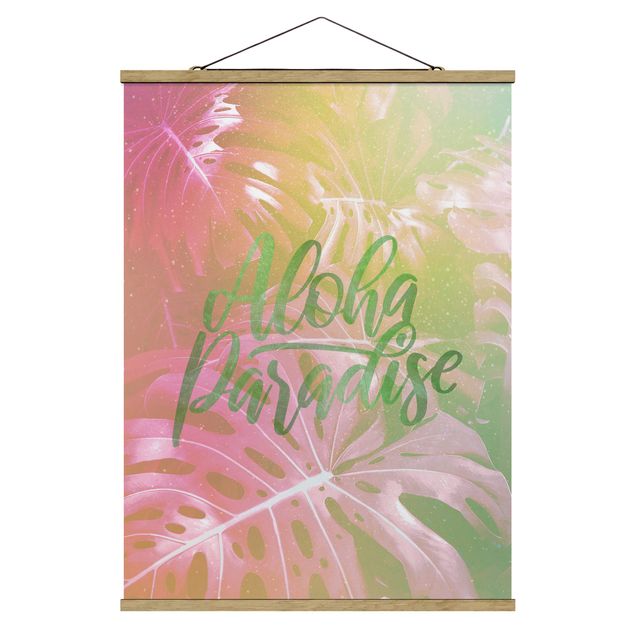 Stoffbild mit Posterleisten - Rainbow - Aloha Paradise - Hochformat 3:4