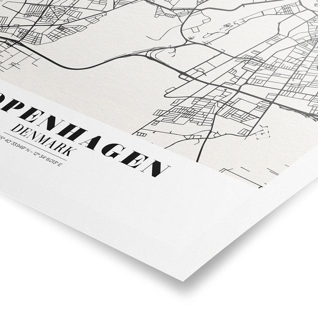 Poster - Stadtplan Kopenhagen - Klassik - Hochformat 3:4