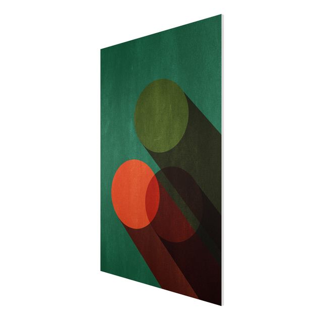Forex Bilder Abstrakte Formen - Kreise in Grün und Rot