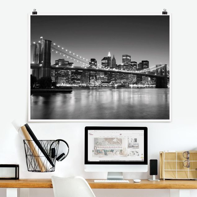 Poster New York Skyline Brooklyn Brücke in New York II