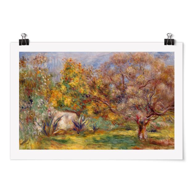 Poster - Auguste Renoir - Garten mit Olivenbäumen - Querformat 2:3