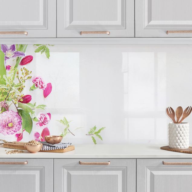 Platte Küchenrückwand Blumenarrangement