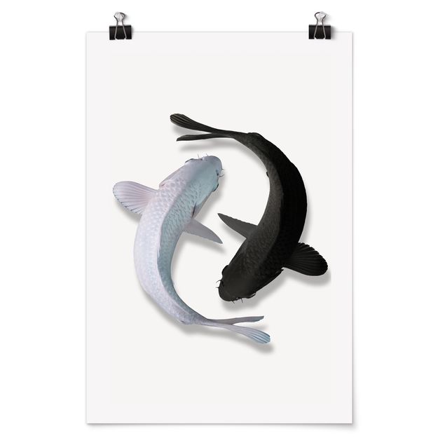 Moderne Poster Fische Ying & Yang