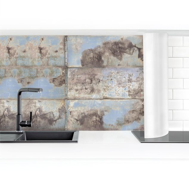 Küchenrückwand selbstklebend Shabby Industrial Metalloptik