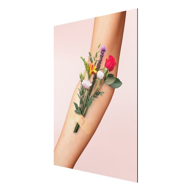 Alu Dibond Druck Arm mit Blumen