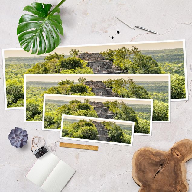 Poster - Pyramide von Calakmul - Panorama Querformat