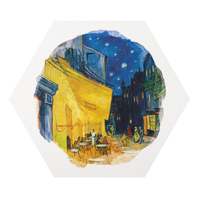 Hexagon Bild Forex - Wasserfarben - Vincent van Gogh - Café-Terrasse in Arles