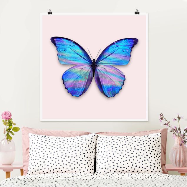 Poster Tiere Holografischer Schmetterling