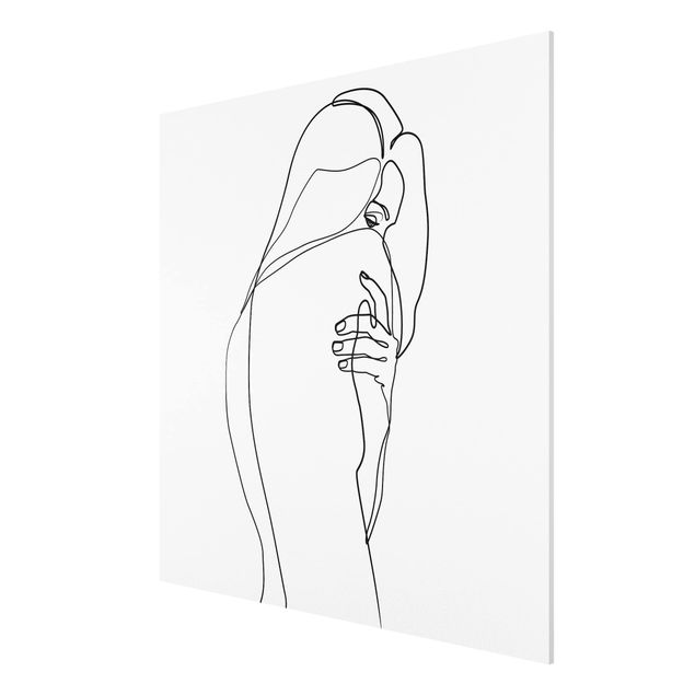 Wandbilder Line Art Frauenakt Schulter Schwarz Weiß