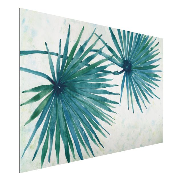 Alu-Dibond - Tropische Palmenblätter Close-Up - Hochformat
