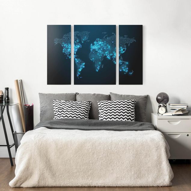 Leinwandbilder kaufen Connected World Weltkarte