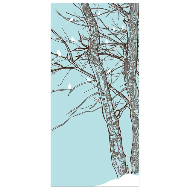 Raumteiler - Winterbäume 250x120cm