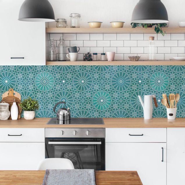Küchenrückwand selbstklebend Marokkanisches Blumen Muster