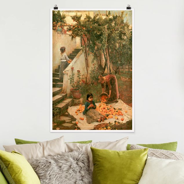 XXL Poster John William Waterhouse - Die Orangenpflücker