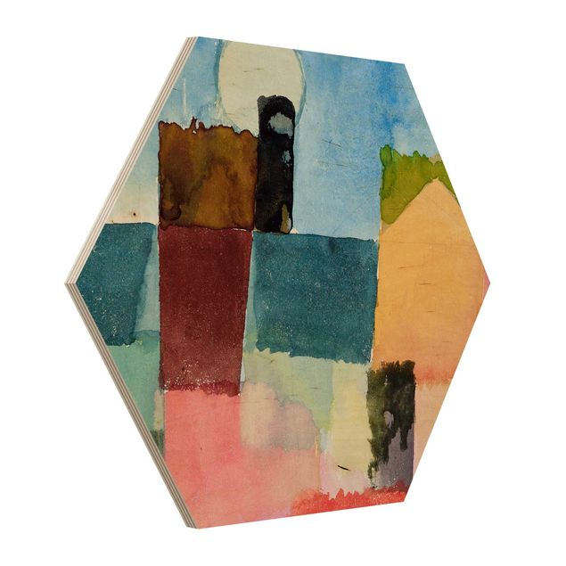 Hexagon Bild Holz - Paul Klee - Mondaufgang