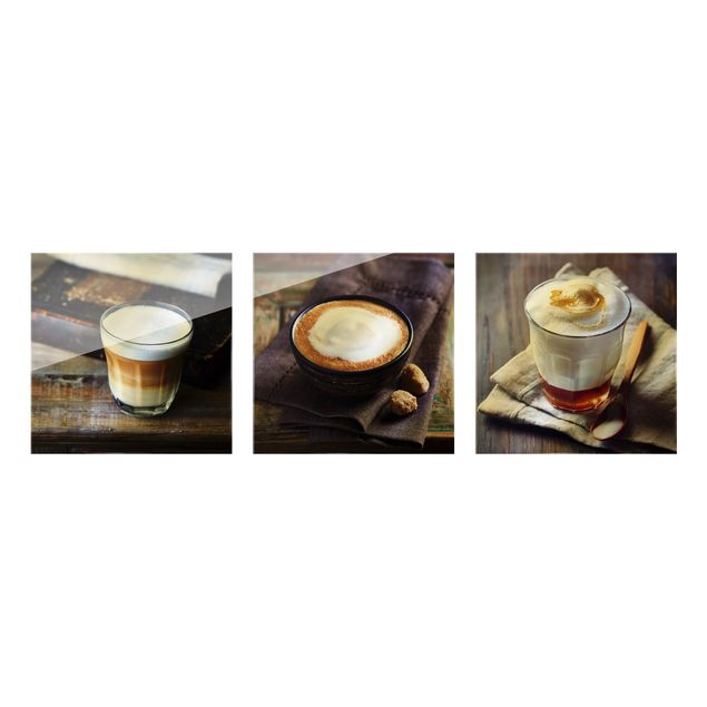 Glasbild - Caffè Latte 3-teilig