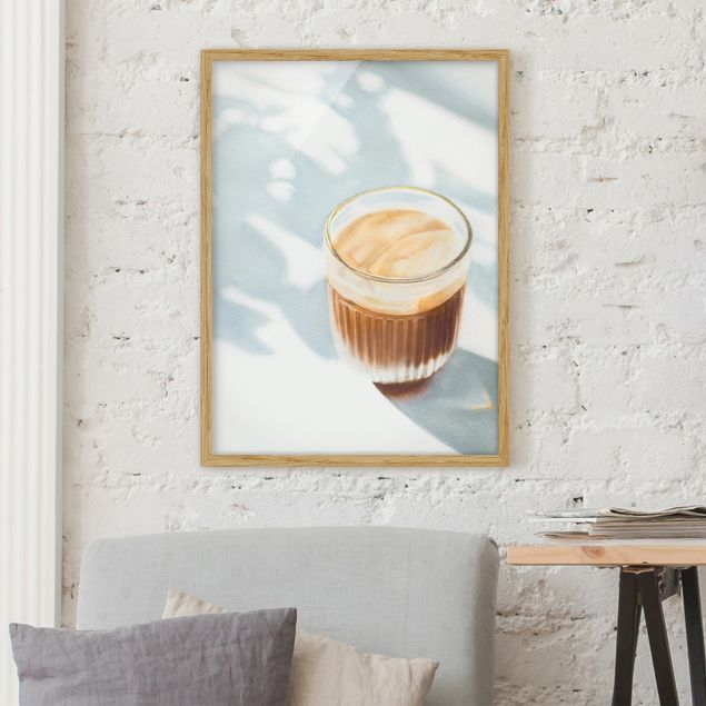 Moderne Bilder mit Rahmen Cappuccino zum Frühstück