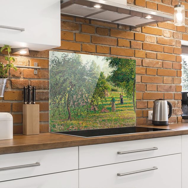 Glasrückwand Küche Wald Camille Pissarro - Apfelbäume