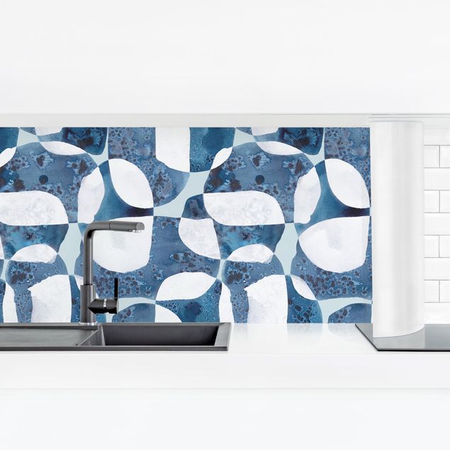 Küche Wandpaneel Lebende Steine Muster in Blau