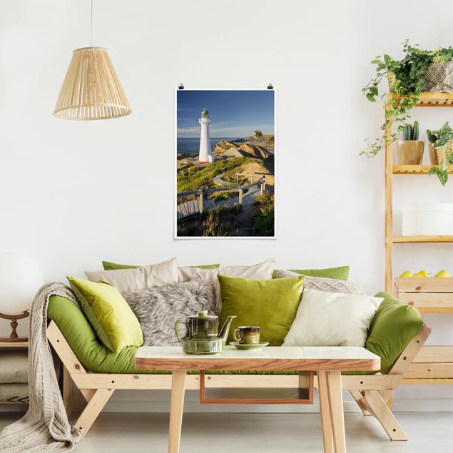 Moderne Poster Castle Point Leuchtturm Neuseeland