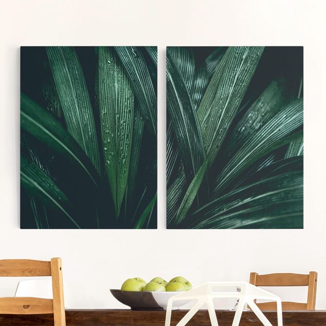 Leinwandbilder Blumen Grüne Palmenblätter