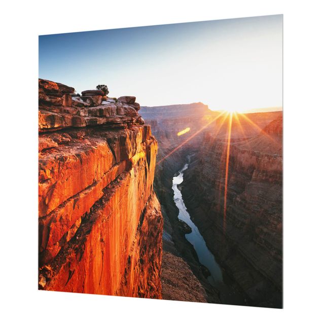 Spritzschutz - Sonne im Grand Canyon - Quadrat 1:1