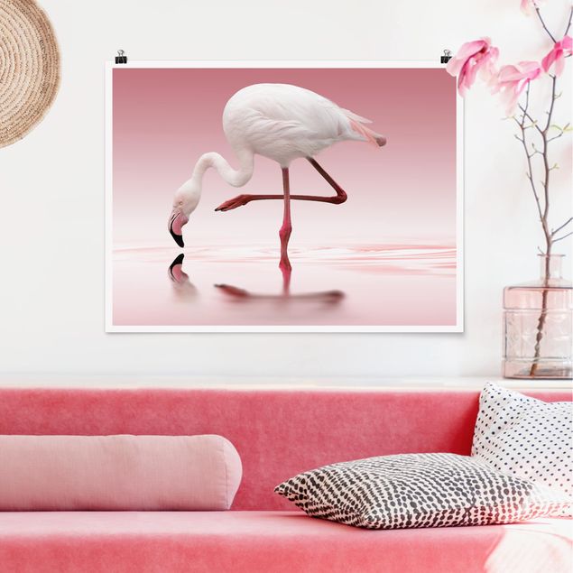 Wand Poster XXL Flamingo Dance
