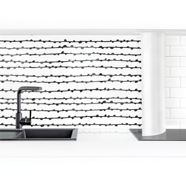Küchenrückwand selbstklebend Schwarze Tusche Wilde Linien II