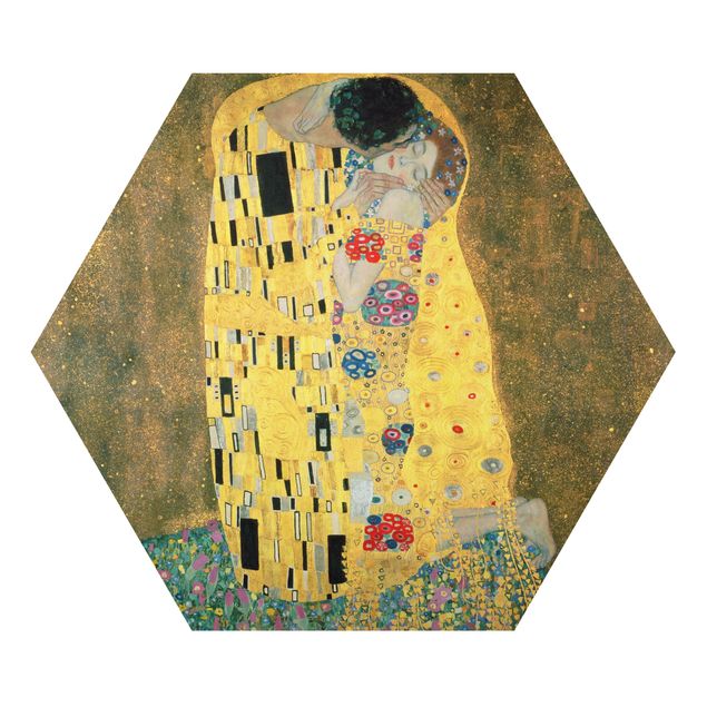 Foto auf Alu Dibond Gustav Klimt - Der Kuß