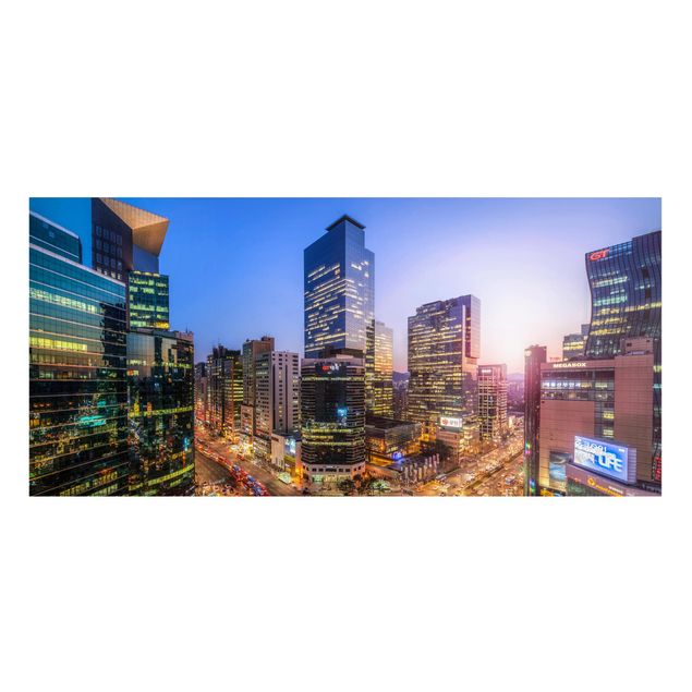 Magnettafel - Stadtlichter von Gangnam - Panorama Querformat