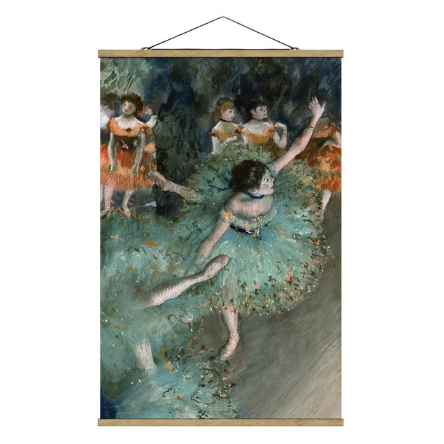 Stoffbilder mit Posterleisten Edgar Degas - Tänzerinnen in Grün