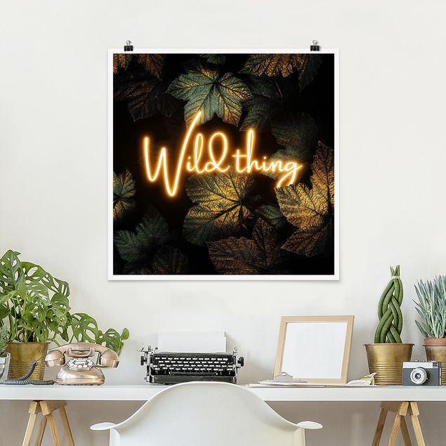 Poster - Wild Thing goldene Blätter - Quadrat 1:1