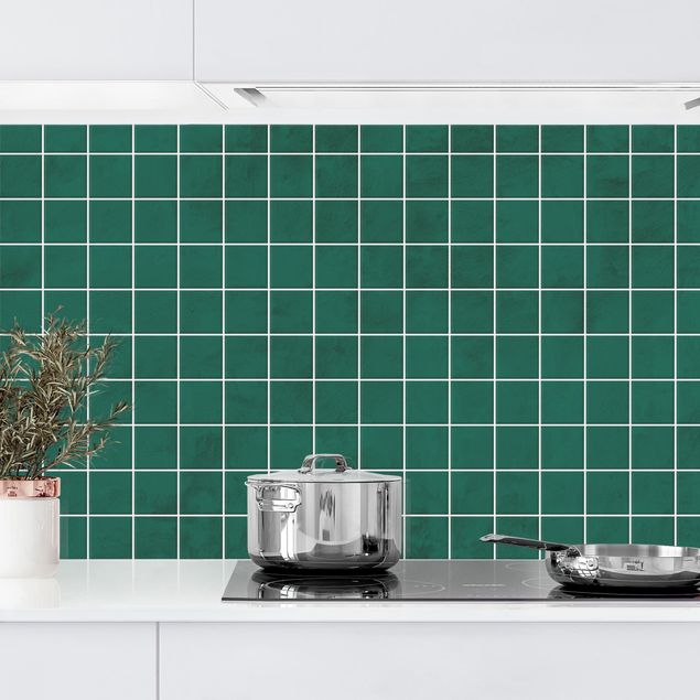 Küchenrückwand Fliesen Mosaik Beton Fliesen - Grün
