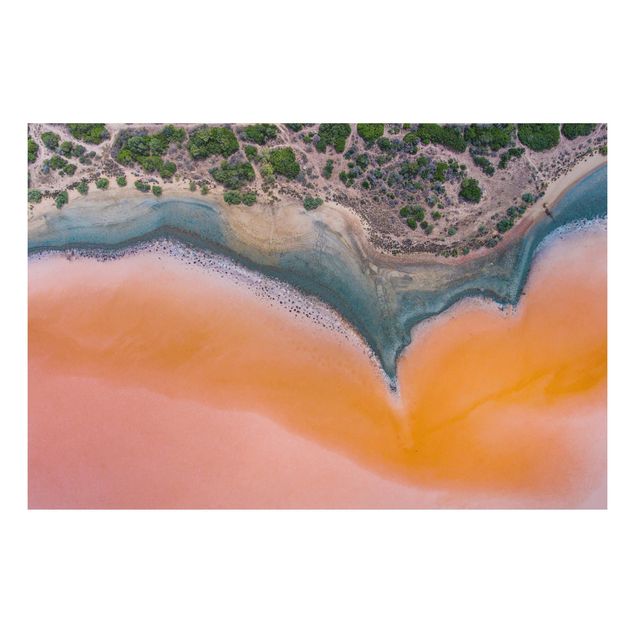 Alu-Dibond - Oranges Seeufer auf Sardinien - Hochformat