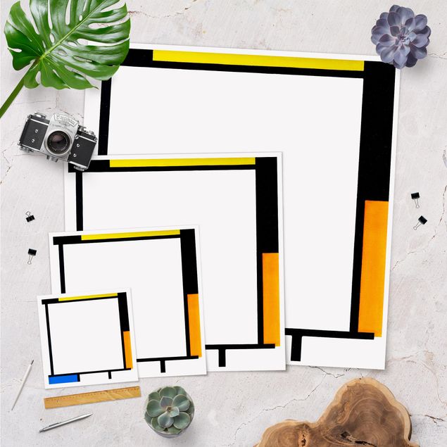 Poster Piet Mondrian - Komposition II
