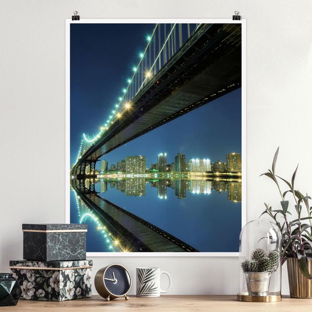 New York Poster Abstract Manhattan Bridge