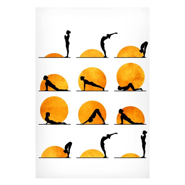 Magnettafel - Yoga - Der Sonnengruß - Hochformat 2:3