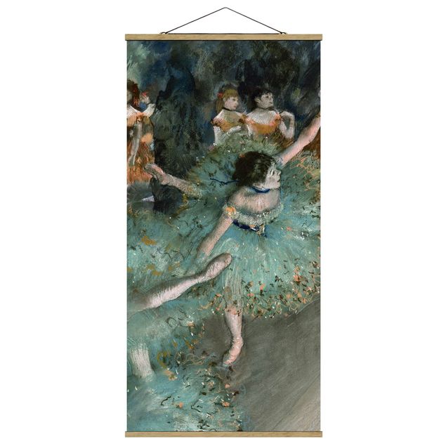 Stoffbilder mit Posterleisten Edgar Degas - Tänzerinnen in Grün