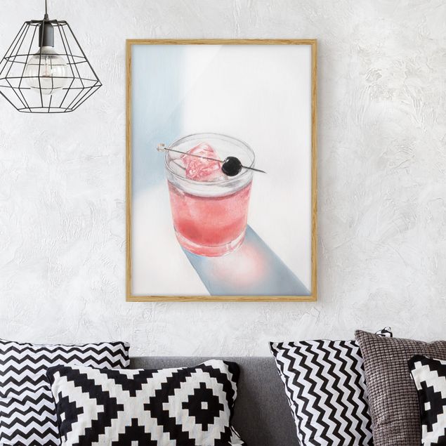 Moderne Bilder mit Rahmen Cherry Summer Cocktail
