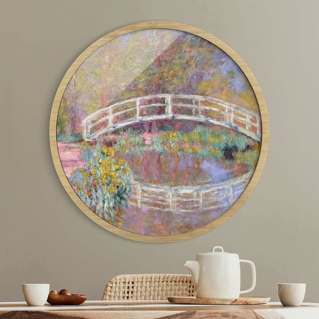 Kunstdrucke mit Rahmen Claude Monet - Brücke Monets Garten
