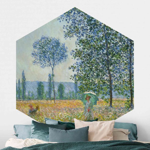Tapete Baum Claude Monet - Felder im Frühling
