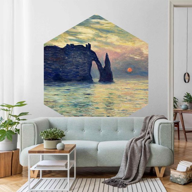 Design Tapeten Claude Monet - Felsen Sonnenuntergang