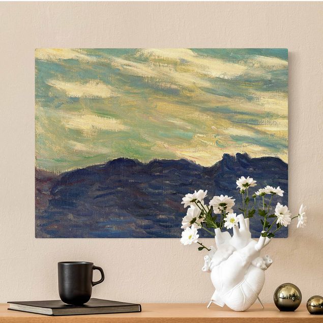 Leinwand Natur Claude Monet - Felsen Sonnenuntergang